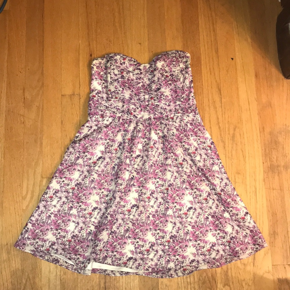 Express strapless floral dress